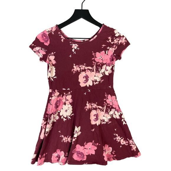 The Children's Place Girls Floral Fit & Flare Dress Size L Multicolor Red Pink - Picture 3 of 10
